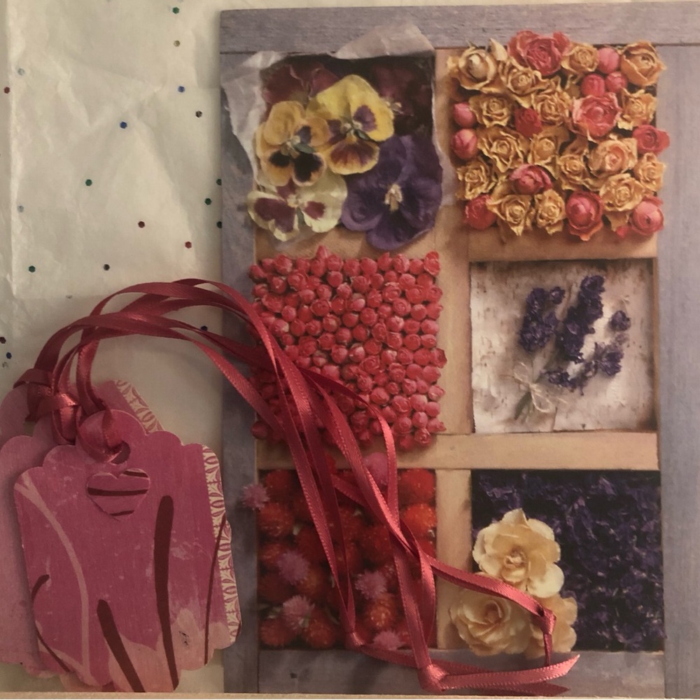 BirthdayCard, three handcrafted Gift Tags with Envelope